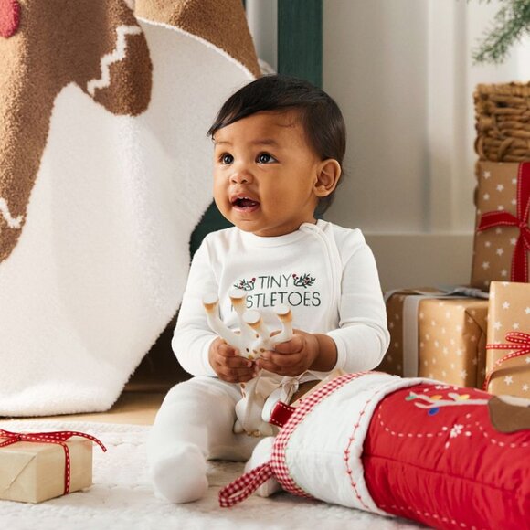 Pottery Barn Organic Tiny Mistletoes Footless Nursery Pajama , 12-18 Months - Picture 3 of 4